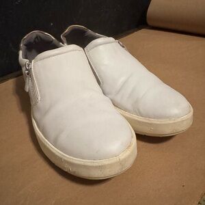 White & Gold Clark’s Slip-On Shoes